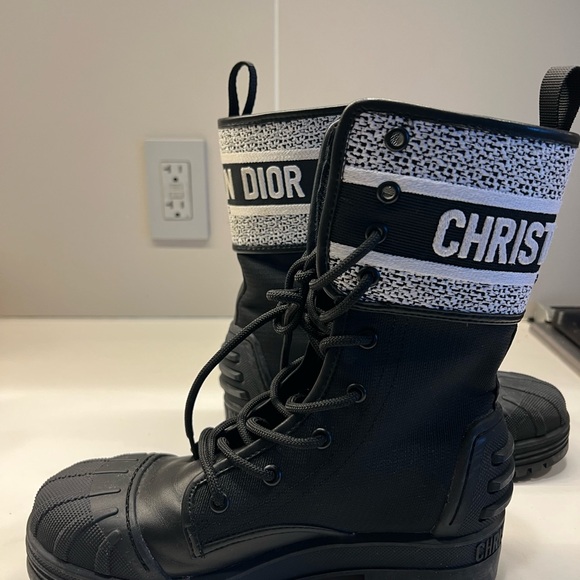 Dior Black and White Combat Boots - Picture 4 of 8